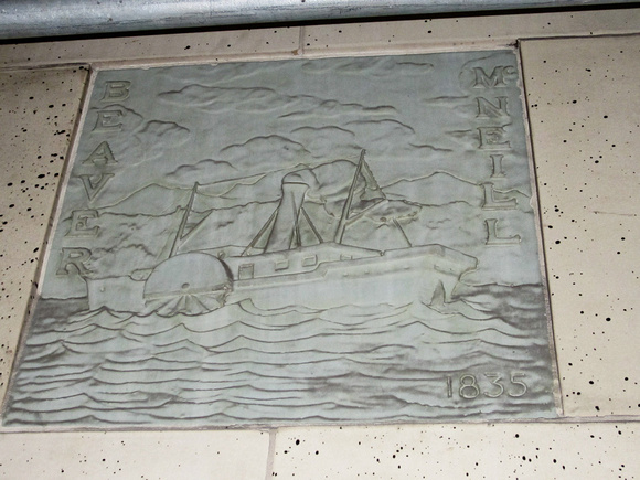 One of the tiles depicting maritime history.