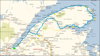 Voici l'itinéraire de notre tour complet de la Gaspésie -- Here is the itinerary of our complete tour of Gaspésie